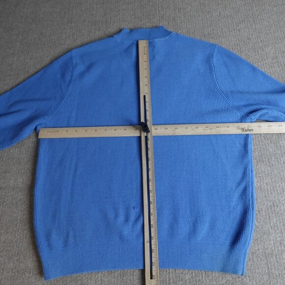 Tory Burch Womens Sweater Small Blue Tennis Mock Neck - Picture 8 of 15